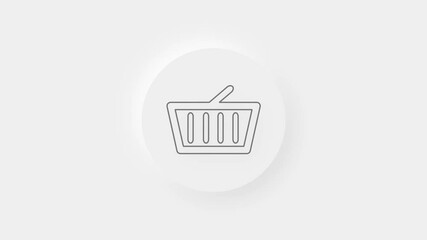 Aufkleber - Shopping basket icon isolated on white background. Online buying concept. 4k