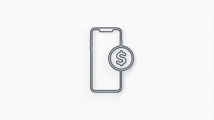 Poster - Smartphone with dollar symbol 3d icon isolated on white background. Online shopping concept. Financial mobile phone. Online payment. 4K