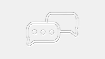 Aufkleber - Speech bubble chat icon isolated on white background. Message icon. Communication or comment chat symbol. 4K