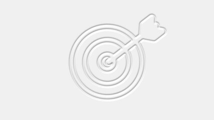 Poster - Target with arrow icon isolated on white background. Dart board sign. Archery board icon.