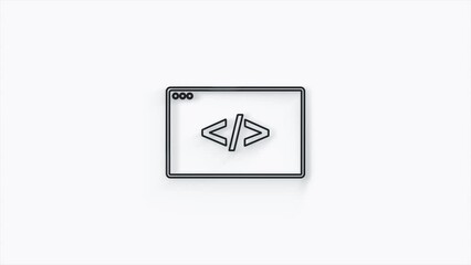 Fototapete - Web design and front end development 3d icon isolated on white background. 4K