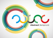 Abstract Vector Background With Colorful Gradient Circles, Olympic Color Concept.