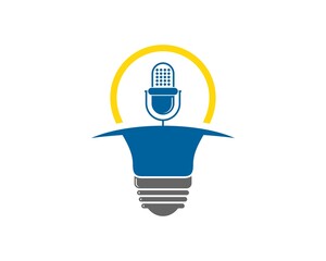 Poster - Simple electrical bulb with music microphone inside