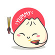 cute happy big dumpling character