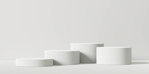 Podium product display stand on white background. 3D rendering	
