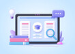 © Анна Тощева - Concept of e-learning, online education at home.  3d realistic vector illustration.