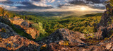 Fototapeta Do pokoju - Mountain dramatic sunset panorama in peak Zarnov, Vtacnik, Horna Nitra