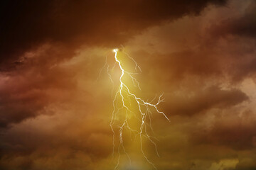 Wall Mural - lightning, thunder cloud dark cloudy sky