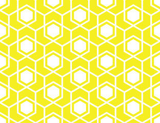 The geometric pattern with lines. Seamless vector background. White and yellow texture. Graphic modern pattern. Simple lattice graphic design