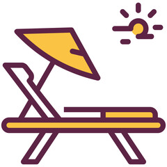 Wall Mural - Sunbathing Chair Icon