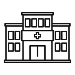 Canvas Print - Handicapped hospital icon, outline style