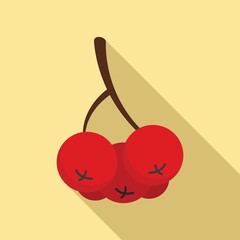 Sticker - Rowan berries icon, flat style