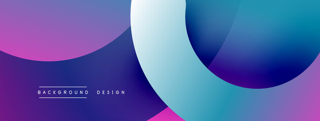 Abstract overlapping lines and circles geometric background with gradient colors