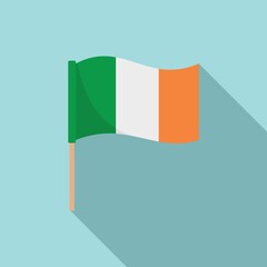 Canvas Print - Hurling irish flag icon, flat style