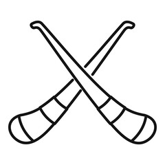 Wall Mural - Hurling crossed sticks icon, outline style