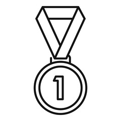 Sticker - Hurling gold medal icon, outline style