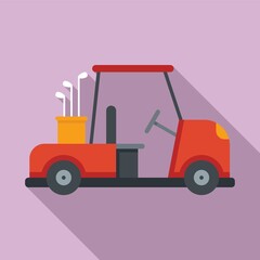 Poster - Golf cart vehicle icon, flat style