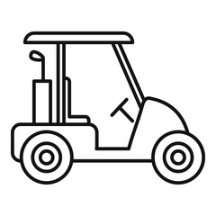 Sticker - Golf cart vehicle icon, outline style