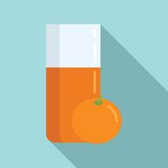 Sticker - Tropical orange fresh juice icon, flat style