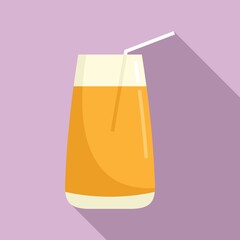 Poster - Pineapple fresh juice icon, flat style