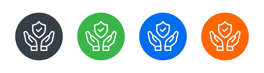 Aufkleber - Security shield protected icons set. Vector illustration