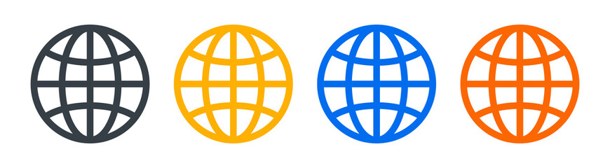 Wall Mural - web, global, network icon symbol isolated on white background.