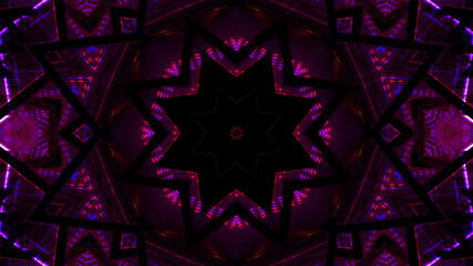 Vibrant kaleidoscopic illustration in purple and black colors - cool for wallpaper or background