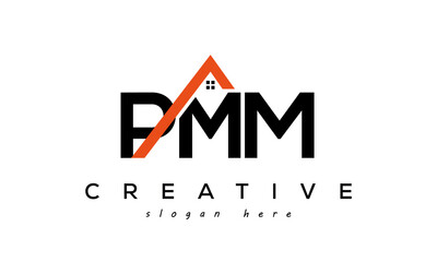 initial PMM letters real estate construction logo vector	
