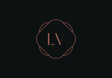 Initial Letters LV Logo Design Template