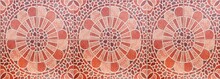 Panorama Of Vintage Antique Ceramic Tile Pattern Texture And Seamless Background