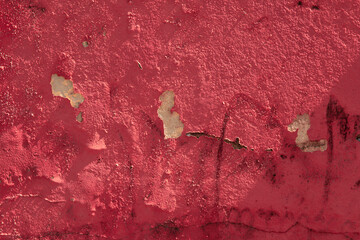 Sticker - Peeling old red wall texture.