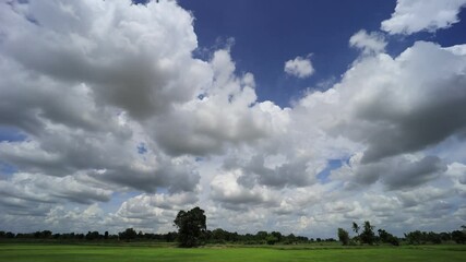 Wall Mural - white clouds in the sky. fluffy white clouds. timelapse of cumulus cloudscape timelapse of blue sky 