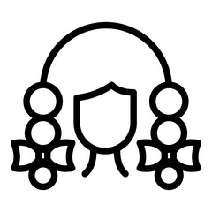 Sticker - Coiffure school girl icon. Outline Coiffure school girl vector icon for web design isolated on white background