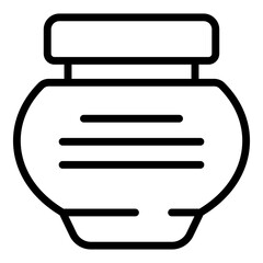 Sticker - Cream jar icon. Outline Cream jar vector icon for web design isolated on white background