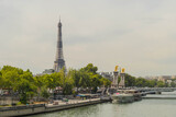 Fototapeta Paryż - Seine Promenade with Eiffel Tower Paris 