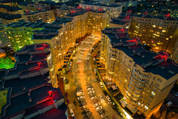 Aerial view of the alley between houses