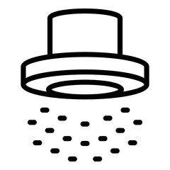 Sticker - Shower head splash icon. Outline Shower head splash vector icon for web design isolated on white background