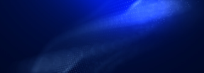 Wall Mural - beautiful abstract wave technology background with blue light digital effect corporate concept. abst