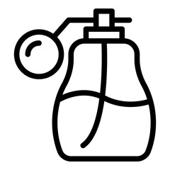 Sticker - Spray bottle oil perfume icon. Outline Spray bottle oil perfume vector icon for web design isolated on white background