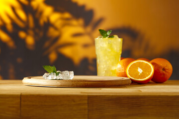 Wall Mural - Fresh orange drink and summer time 