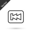 © vector_v - Grey line Rewind button icon isolated on white background. Vector