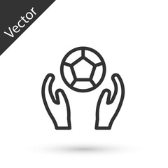 Wall Mural - Grey line Soccer football ball icon isolated on white background. Sport equipment. Vector