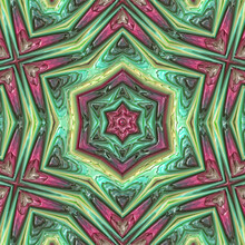 3d Effect - Abstract Hexagonal Green Red Pattern