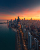 Fototapeta Miasto - Chicago aerial panorama