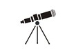 © supirloko89 - Astronomy telescope. Simple illustration in black and white.