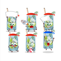 Poster - Mascot design style of gin tonic character as an attractive supporter