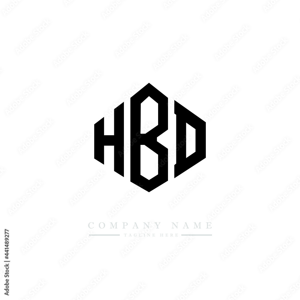 HBD letter logo design with polygon shape. HBD polygon logo monogram ...