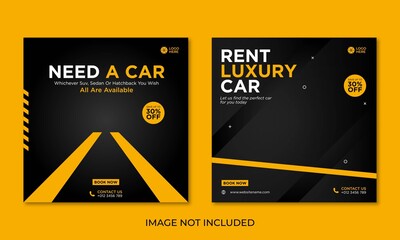 Rent car social media banner template