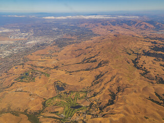 Aerial view of the San Jose area and Ed R. Levin County Park