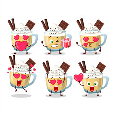 Poster - Eggnog cartoon character with love cute emoticon